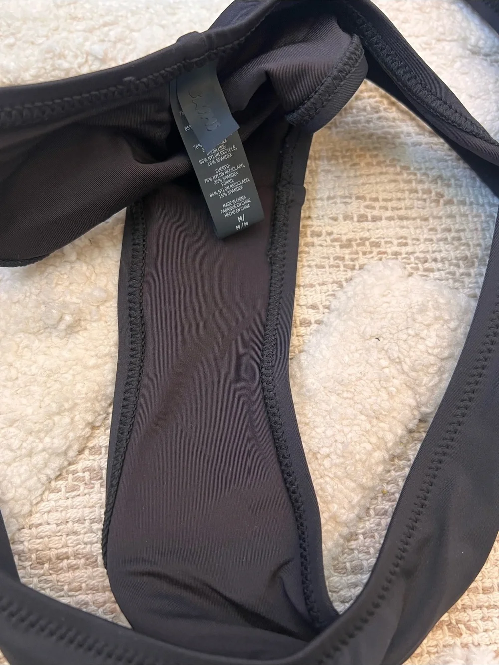 SKIMS Black Strapless Monokini Cutout One Piece Swimsuit Medium